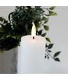 LED stompkaars 20cm, vlameffect, wit - Ø5cm, afstandsbediening, timer, echte was