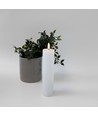 LED Blokkaars 10 cm hoog, vlam effect, wit - Ø5 cm, 20 cm hoog, werkt met afstandsbediening, timer, echte was
