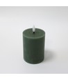 LED kaars 10cm, smelt-look, vlam-effect - Ø7,5cm, groen