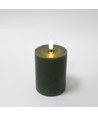 LED kaars 10cm, smelt-look, vlam-effect - Ø7,5cm, groen
