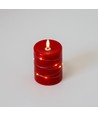 LED Kaars met lichtsnoer, 10cm, vlameffect - Ø7,5cm, afstandsbediening, echte was, rood