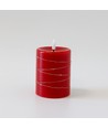 LED kaars met lichtsnoer, 10cm, vlam-effect - Ø7,5cm, rood
