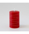 LED kaars met lichtsnoer, 12,5cm, vlam-effect - Ø7,5cm, rood