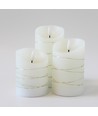 LED stompkaarsen set van 3 met lichtsnoer, vlameffect - Ø7,5cm, 10/12,5/15cm, afstandsbediening, timer, echte was