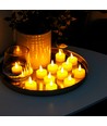 12-pack LED theelichtjes met mooie vlam effect - Wordt compleet geleverd met batterijen, klaar voor gebruik