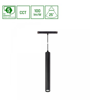 12W System Shift SMART HANGIT LED module, 48V - CCT, 25°, 1150lm, 40 x 297 mm, incl. 90cm draad