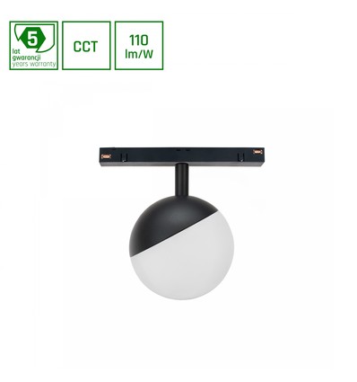 5W Ø10cm Shift railspot voor 48V - CCT, 48V DC, 400lm, voor laagspanningsrailsysteem