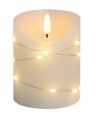 LED kaars met lichtsnoer, 10cm, vlam-effect - Ø7,5cm