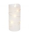 LED kaars met lichtsnoer, 15cm, vlam-effect - Ø7,5cm