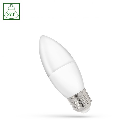 E27 1W LED kaarslamp - C37, 230V