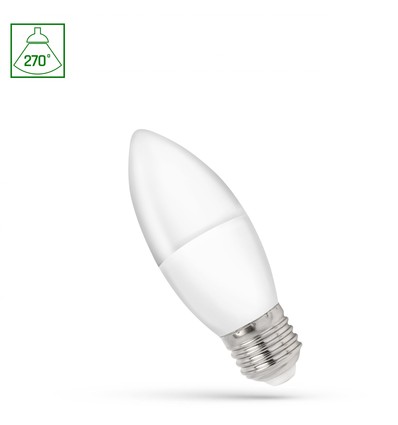 E27 1W LED kaarslamp - C37, 230V