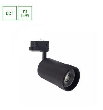 20W PAVA BASIC 3-fase railspot - Instelbare CCT, 111lm/W, 20-45°, zwart