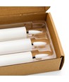 3-pak witte LED kaarsen, vlameffect - Ø2,2cm, Hoogte: 24,5cm, tafelkaarsen, incl. afstandsbediening, timer, batterij