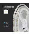 5m 7,2W/m spatwaterdichte LED strip - 12V DC, IP65, 120 LED's per meter