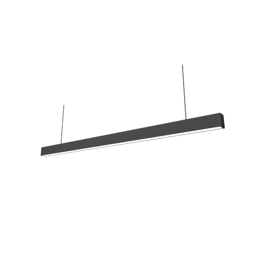48W LED-lichtlijn - 150cm, 120 lm/W, Zwart, plafondlamp voor kantoor, incl. draadophanging