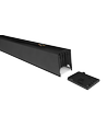 48W LED-lichtlijn - 150cm, 120 lm/W, Zwart, plafondlamp voor kantoor, incl. draadophanging