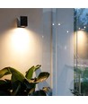 3W wandlamp - IP65, zwart, vierkant, binnen / buiten, incl. lichtbron