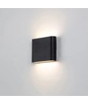 8W DuoLume wandlamp - Vierkant, IP65, zwart, up/down, binnen/buiten, incl. lichtbron