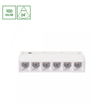 6W SHIFT BASIC GRID railspot, 48V - 110x23x42 mm, neutraal wit, DC