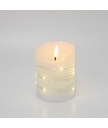 LED kaars met lichtsnoer, 10cm, vlam-effect - Ø7,5cm