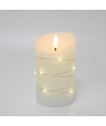LED kaars met lichtsnoer, 12,5cm, vlam-effect - Ø7,5cm