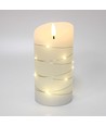 LED kaars met lichtsnoer, 15cm, vlam-effect - Ø7,5cm