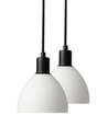 IDA Pendelset in Opalglas / Zwarte Stoffen Kabel - Nielsen Light