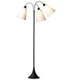 Trafiek Vloerlamp E27 in Zwart met 3 Witte Lampenkappen - Nielsen Light