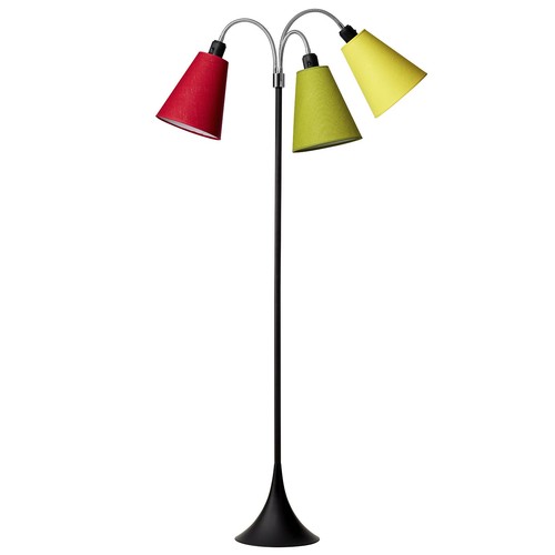 Trafiek Vloerlamp E27 in Zwart met Rood/Limoen/Geel - Nielsen Light