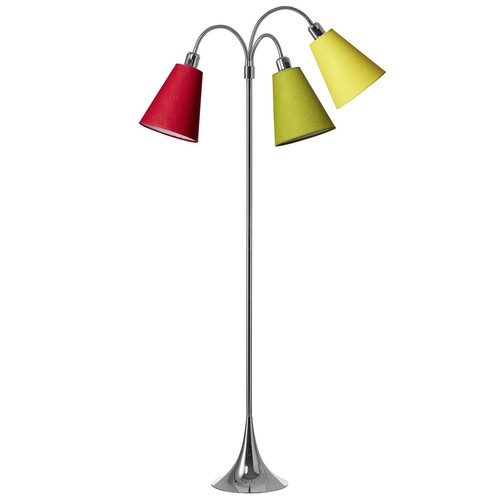 Trafiek Vloerlamp E27 in Chroom met Lime/Geel/Rood - Nielsen Light