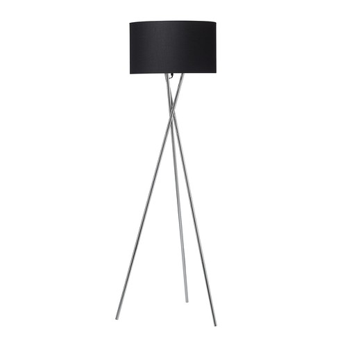 Uptown Vloerlamp E27 in Chroom met Zwarte Lampenkap - Nielsen Light