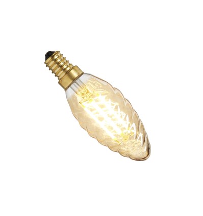 E14 Gouden Gedraaide LED Kaarslamp, 4W - Dimbaar, 2200K, Ra95, Nielsen Light