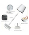 LED tafellamp incl. draadloos opladen - Wit, IP54 Binnen/buiten, touch dimbaar