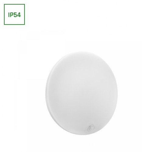 18W Nymphea Proxi PIR - IP54, Ø30cm, 30x6cm, 120°, rond, wit