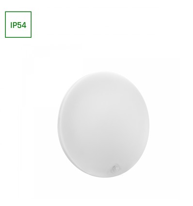18W Nymphea Proxi PIR - IP54, Ø30cm, 30x6cm, 120°, rond, wit