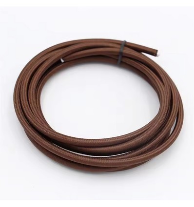 5m Stofkabel 2x0,75 mm², textiel - 230V, Koffiekleurig