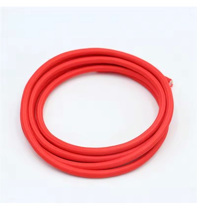 5m Stofkabel 2x0,75 mm², textiel - 230V, Rood