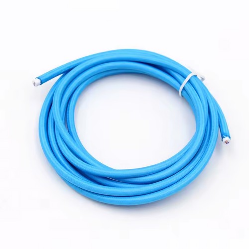 5m Stoffen kabel 2x0,75 mm², textiel - 230V, Lichtblauw