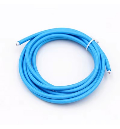 5m Stoffen kabel 2x0,75 mm², textiel - 230V, Lichtblauw