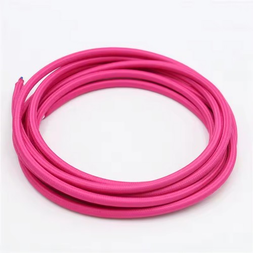 5m Stofkabel 2x0.75 mm², textiel - 230V, Roze