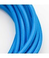 5m Stoffen kabel 2x0,75 mm², textiel - 230V, Lichtblauw
