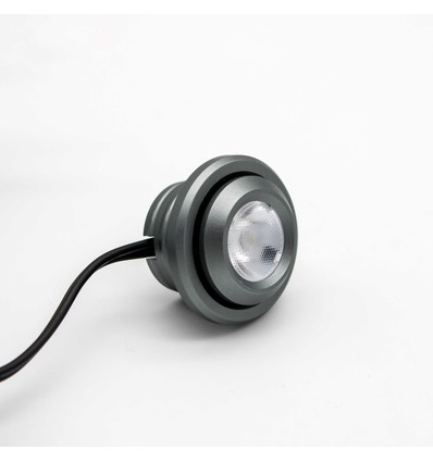 1W Ø2,9cm SPOT29 meubelspot inbouw RA90 - 12V DC, Zaagmaat: Ø2 cm, Afmetingen: Ø2,9 cm, Geborsteld staal