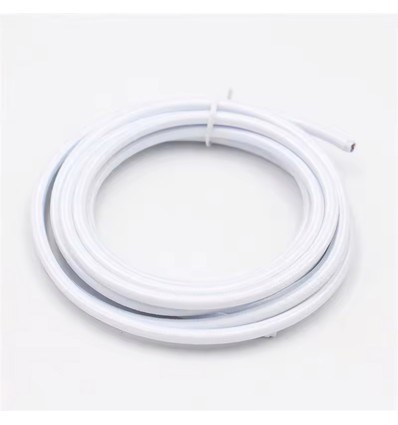 5m Stofkabel 2x0,75 mm², textiel - 230V, Wit