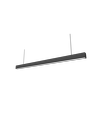 36W LED lichtlijn - 120cm, 120 lm/W, Zwart, plafondlamp voor kantoor, incl. draadophanging