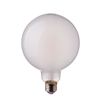 E27 7W LED filament lamp - G125, mat glas, 840lm, 6400K, 300°