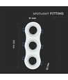 3-gats GU10 inbouwspot - Rond, wit, aluminium, gat: 23,5 x 7,5 cm, afm: 25,5 x 9,1 cm