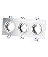 3xGU10 inbouwspot, vierkant - Geborsteld aluminium, gegoten aluminium, zonder lichtbron