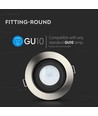 GU10 inbouwspot, diep design - Rond, Satijn nikkel, Gat: Ø9 cm, Afm: Ø10 cm