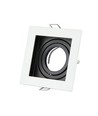 GU10 inbouwspot, vierkant - Wit, aluminium, gat: 90x90 mm, afm: 100x100 mm, zonder lichtbron