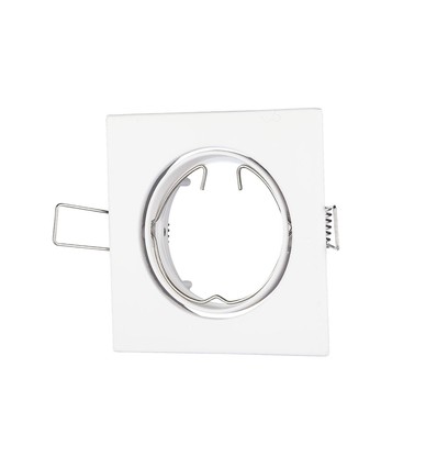 GU10 inbouwspot - Vierkant, wit, aluminium, zonder lichtbron